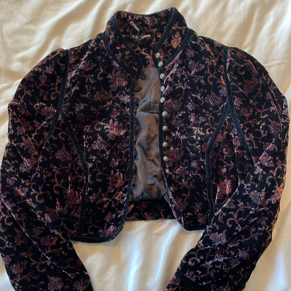 Free People Vintage Velvet Crop Coat